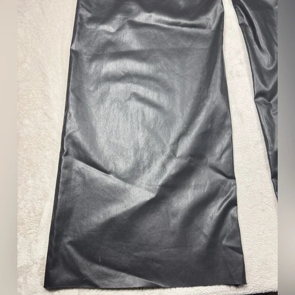 NWT Kut From The Kloth High Rise Goldie Super Flare Faux Leather Black Pants 14